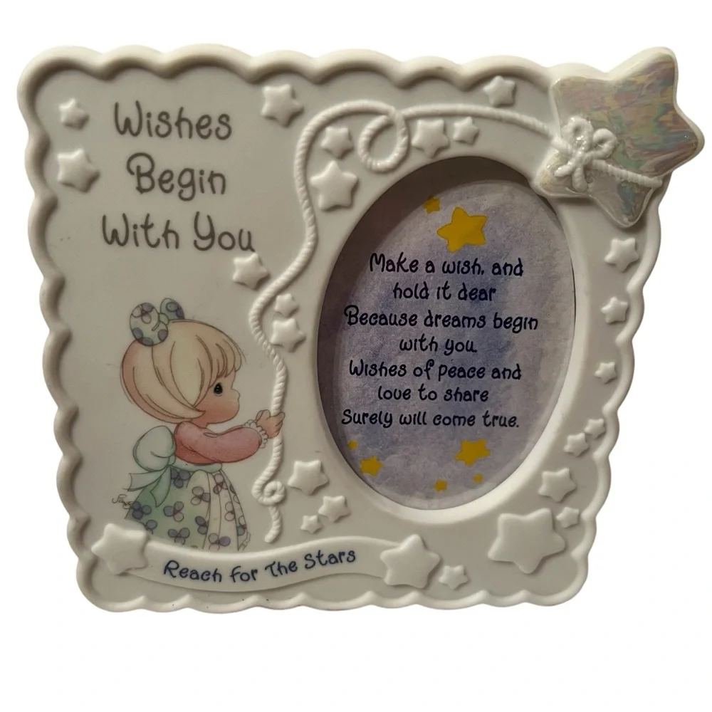 Precious Moments Reach For The Stars Porcelain Picture Frame NWOT